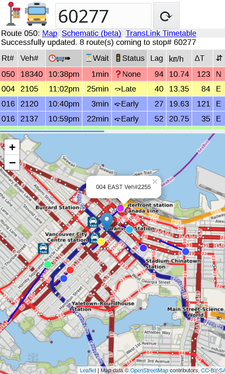 Screenshot of the app webpage.