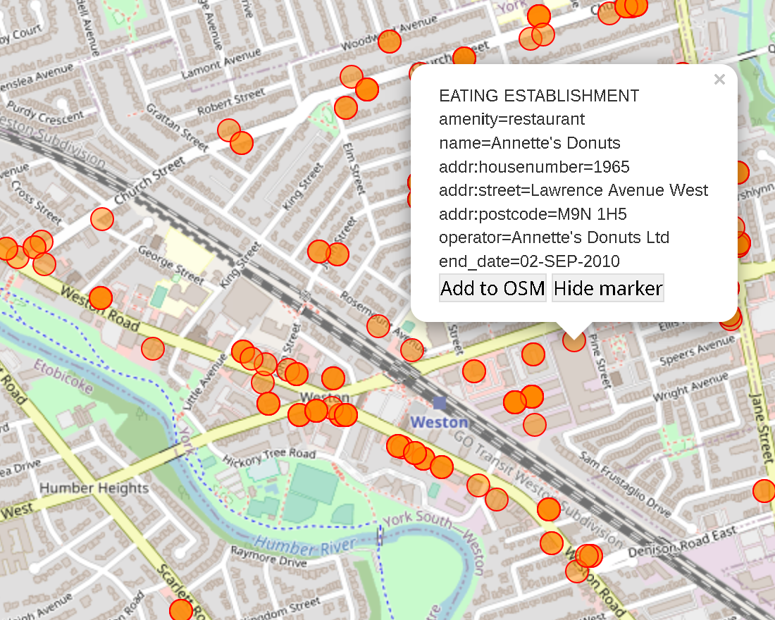 Screenshot of the OSM Match webpage.