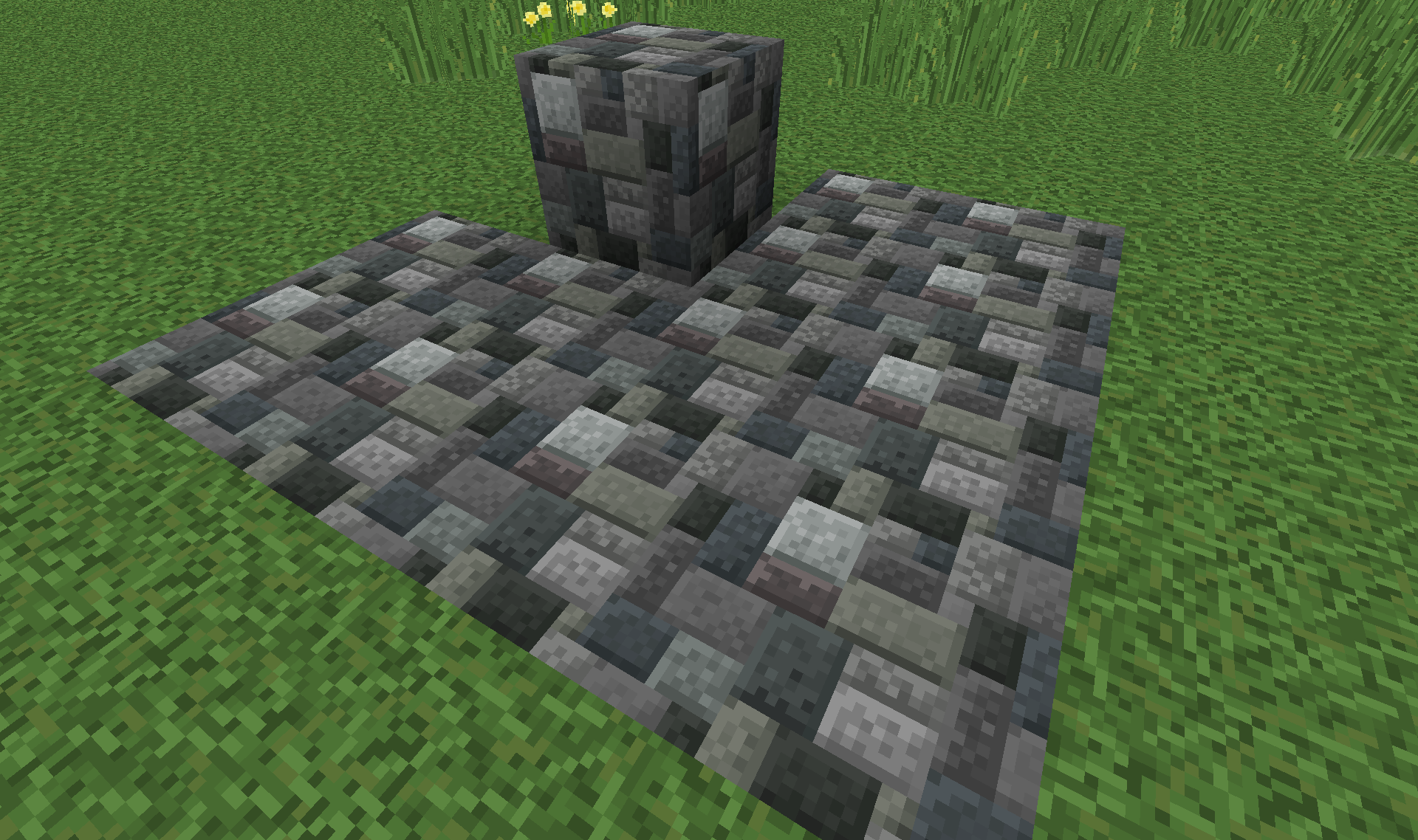 cobblestone in the grass